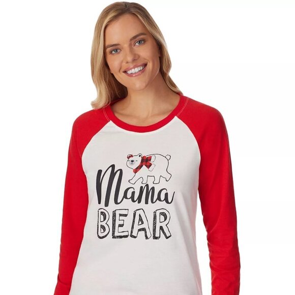 Cuddl Duds Womens Red Black Plaid Polar Bear Long Sleeve Pajamas Sets Sz S New - Picture 7 of 12